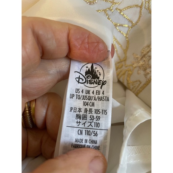 Disney Princess Mulan Girls Dress Gold Floral Jeweled Size 4 Party Holiday‎ EUC - Picture 5 of 7